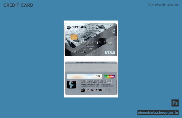 Russische Sberbank Visa Kreditkarte, graue Beispielvorschau